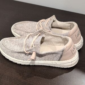 Hey Dude Cream Sneakers Casual Canvas